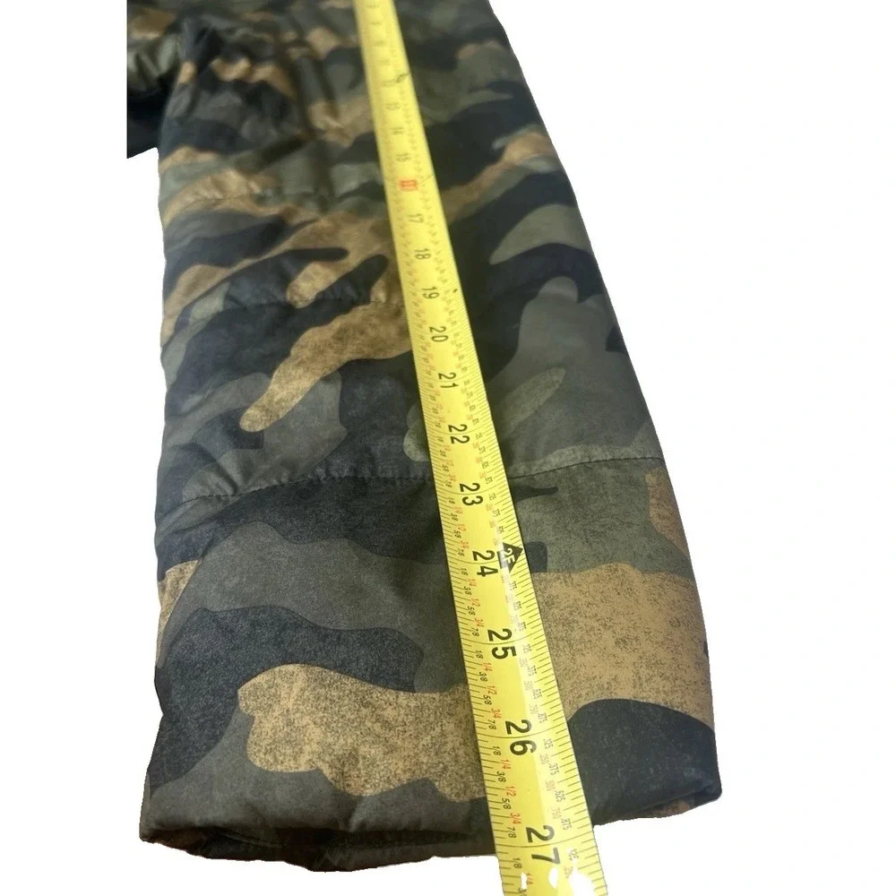 The North Face Mens XL Camo Puffer Jacket Insulated Full Zip Woodland Green